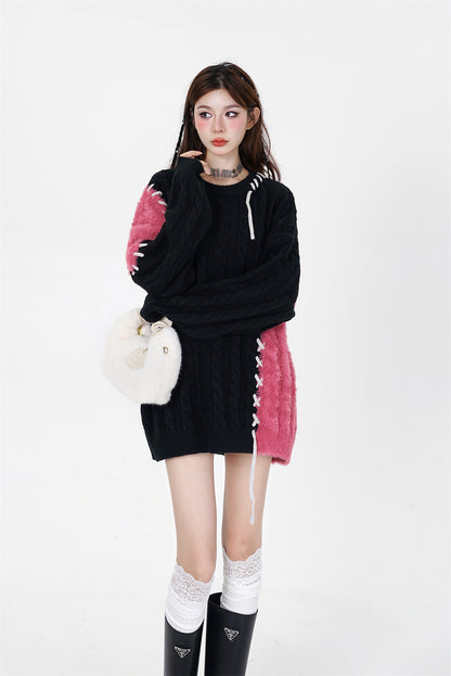 Men And Women Couple Crew Neck Casual Sweater