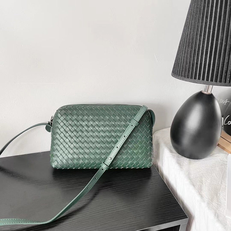 Leather Message Bag Hand-woven Sheepskin Single-strap Shoulder