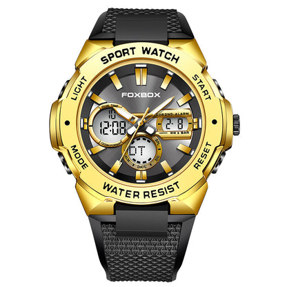 Double Display Multi-function Sports Men's Waterproof Luminous Quartz Watch