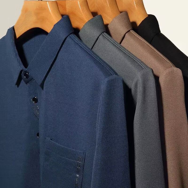 Men's Long Sleeve Cotton Casual Bottoming Shirt