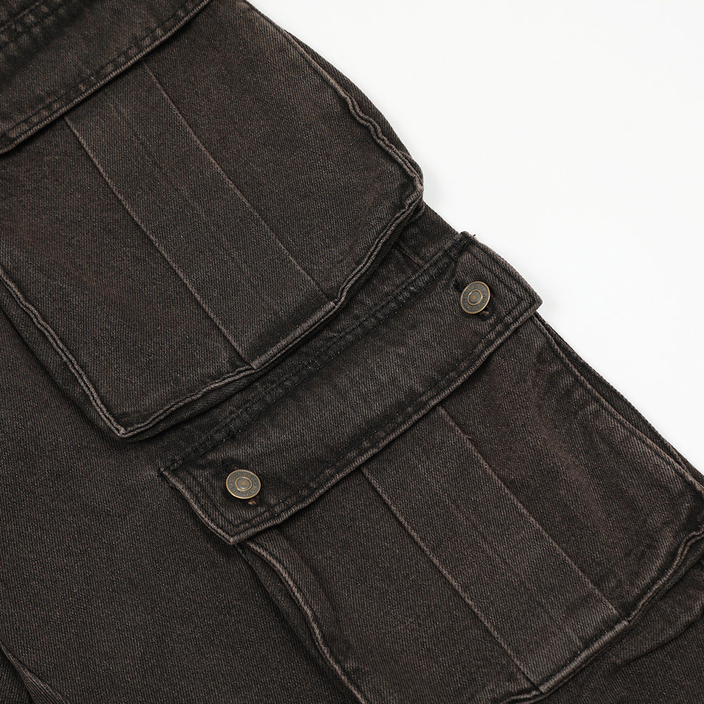 Loose Personality Straight Long Jeans