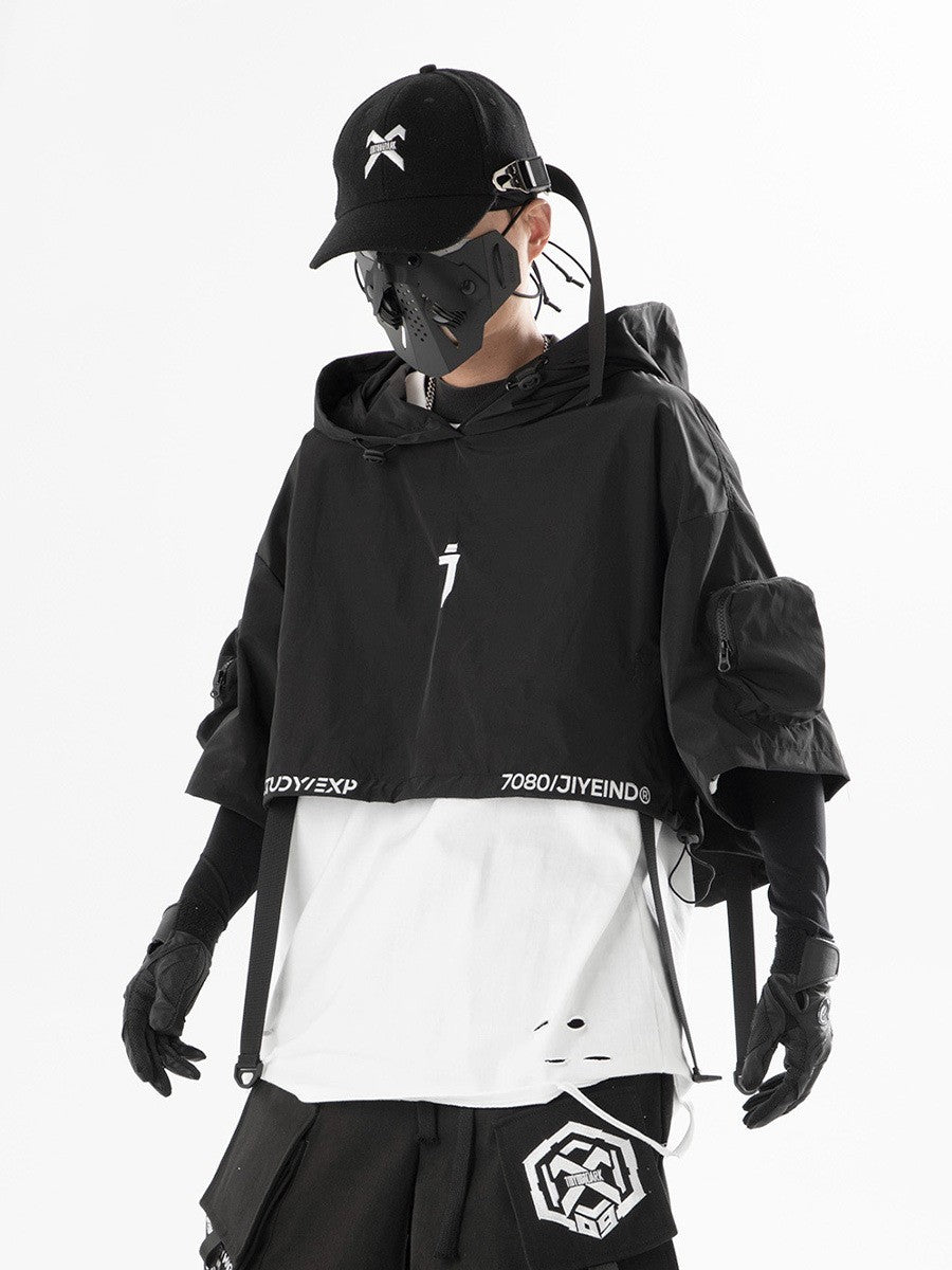Spring And Summer Mechanical Style Hooded Shawl Men