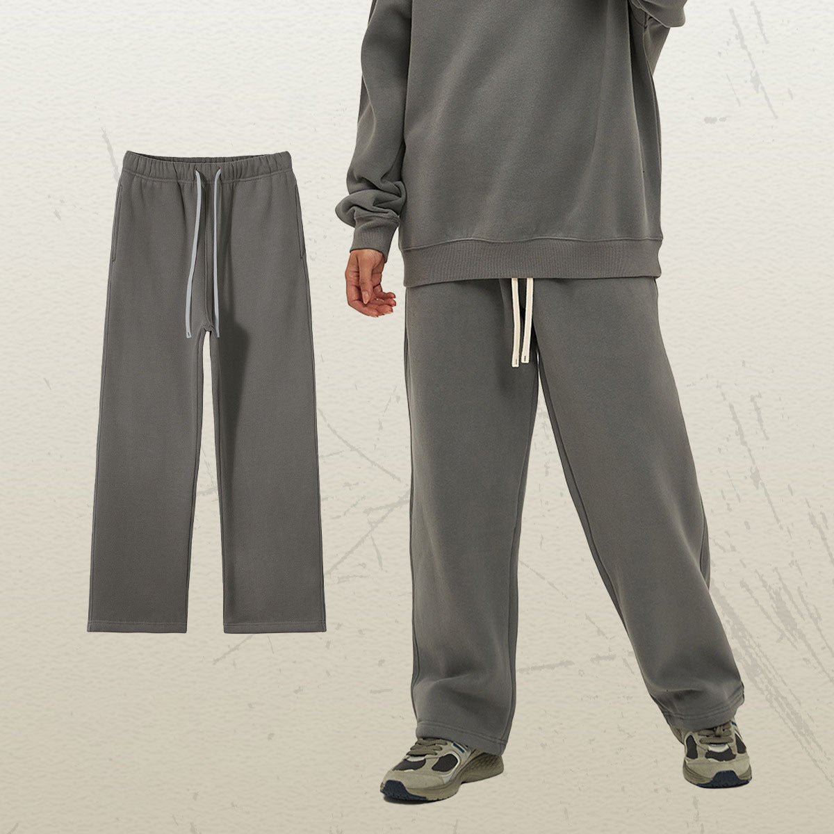 Women's Straight Velvet Solid Color Loose Sports And Leisure Trousers