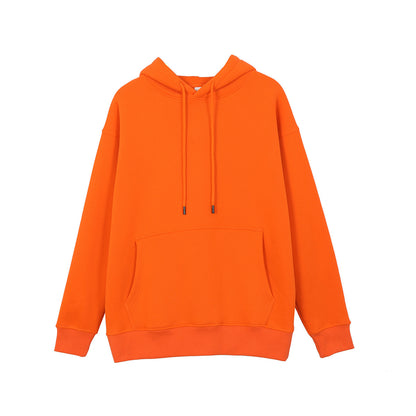 Plus Fleece Loose Trendy Brand Men's And Women's Solid Color Thickened Hooded Sweater Men
