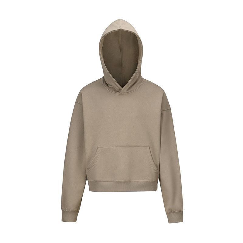 Solid Color Short Hoodie For Men And Women