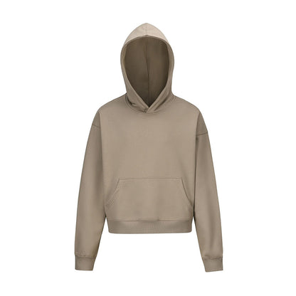 Solid Color Short Hoodie For Men And Women