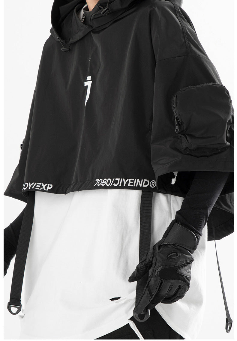 Spring And Summer Mechanical Style Hooded Shawl Men
