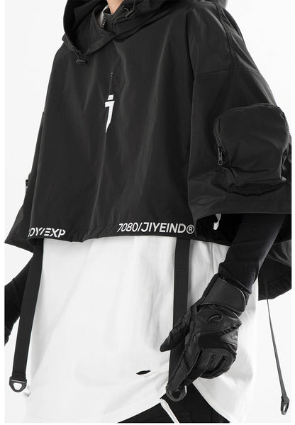 Spring And Summer Mechanical Style Hooded Shawl Men