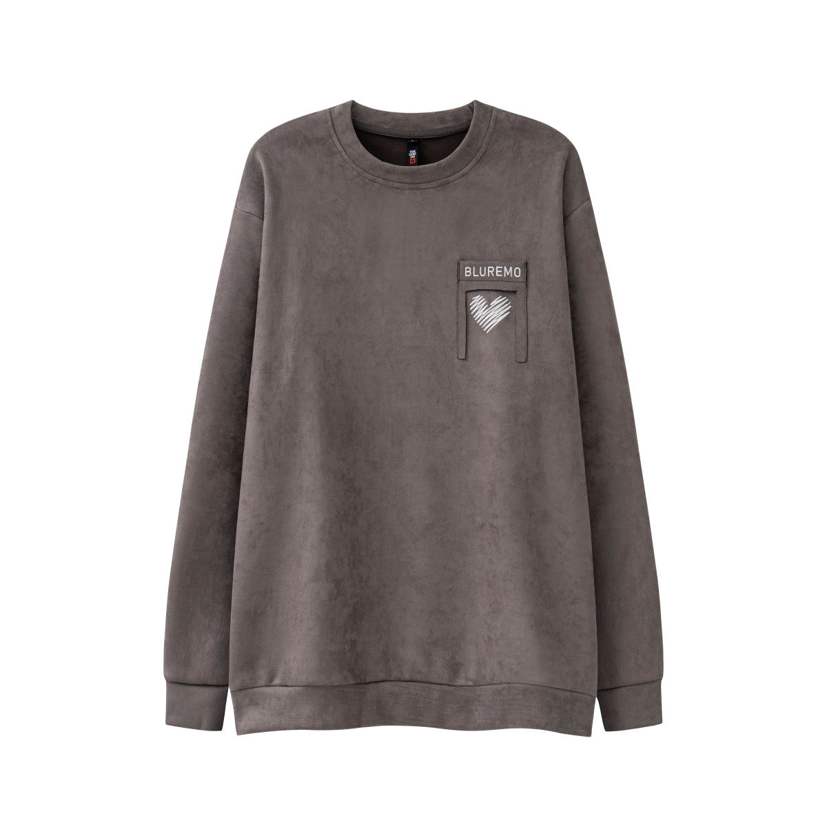 Street Patch Letter Three-dimensional Embroidered Deerskin Velvet Sweater