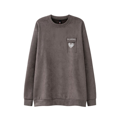 Street Patch Letter Three-dimensional Embroidered Deerskin Velvet Sweater
