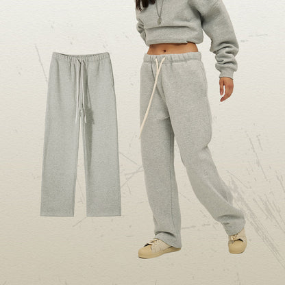 Women's Straight Velvet Solid Color Loose Sports And Leisure Trousers