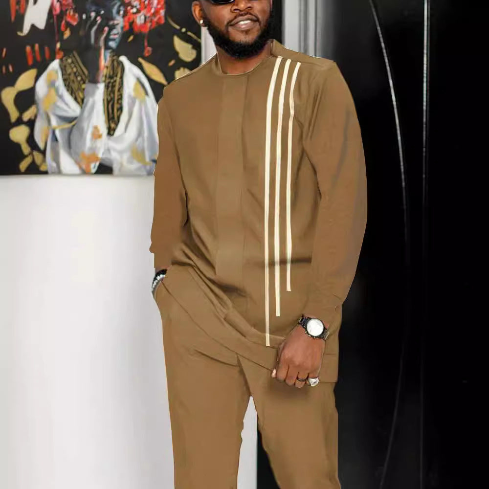 Fashion Personality 3D Printed Two-piece Suit Men