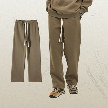 Women's Straight Velvet Solid Color Loose Sports And Leisure Trousers