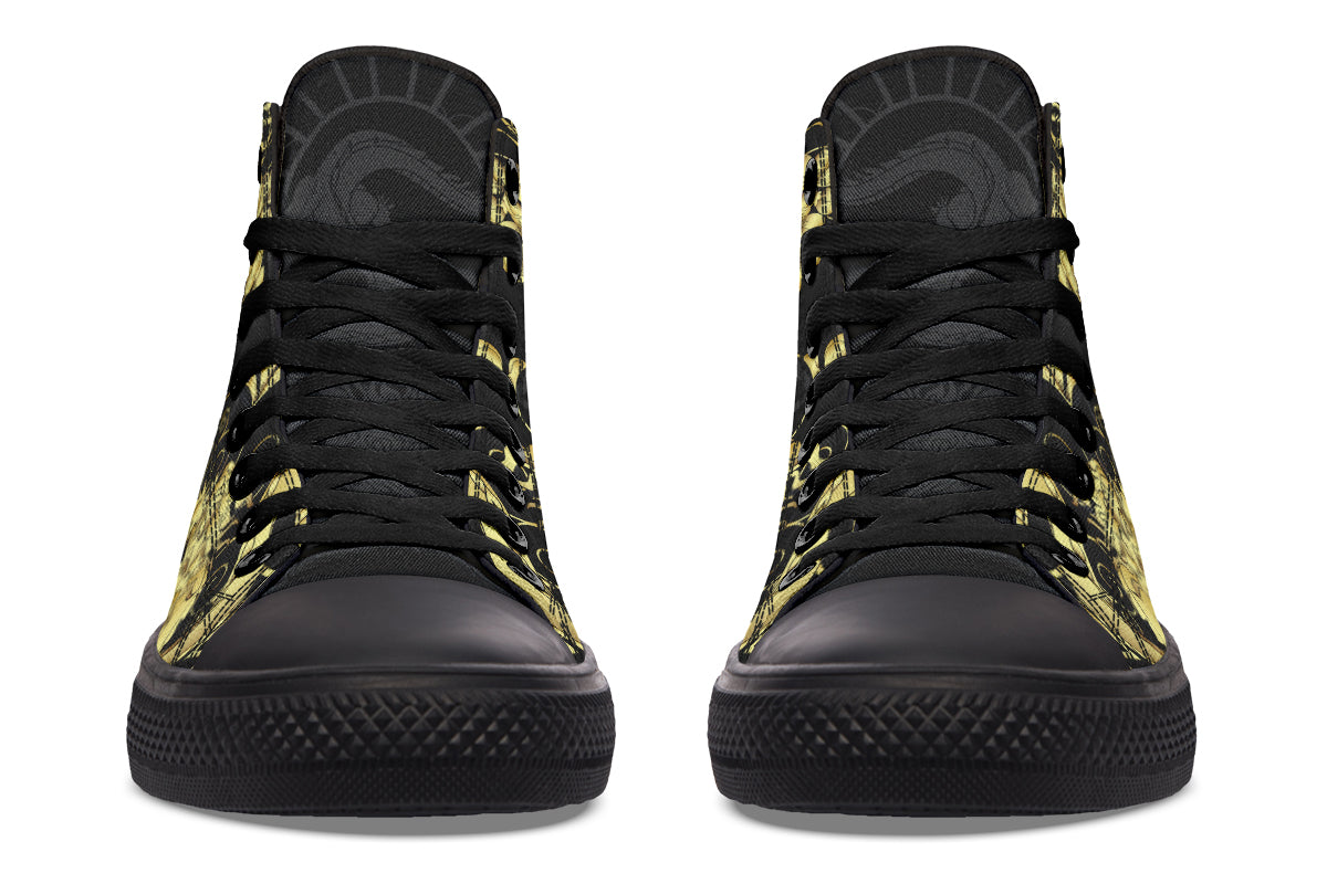Printed Couple High-top Canvas Shoes
