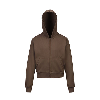 Solid Color Short Hoodie For Men And Women