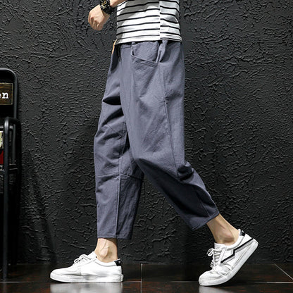 Summer Cropped Pure Cotton And Linen Linen Pants