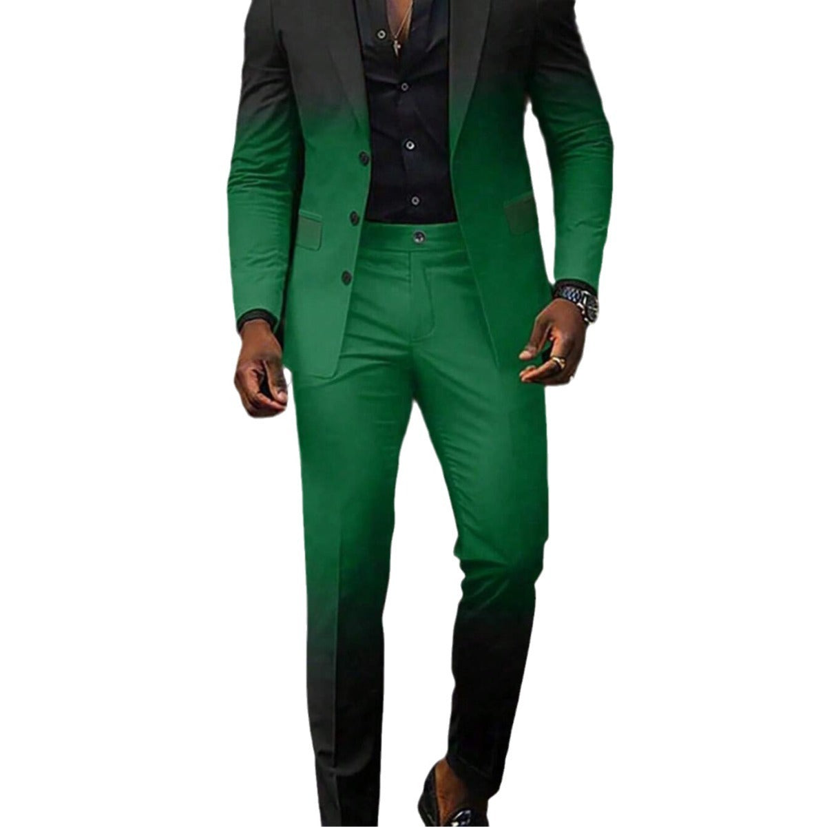 Trendy All-matching Men's High Quality Gradient Suit