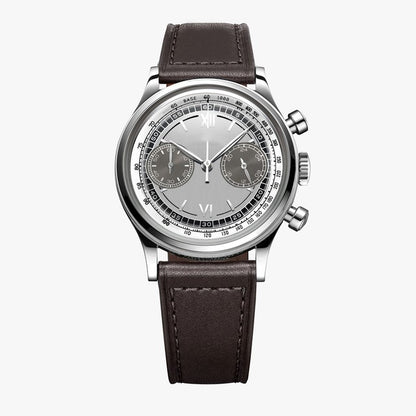 Retro Men's Multifunctional Genuine Leather Quartz Watch