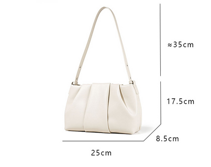 Pleated Clouds Niche Genuine Leather Underarm Bag