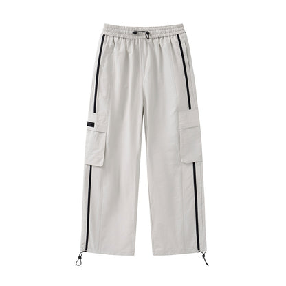 American Retro Piano Bag Stitching Casual Straight Trousers